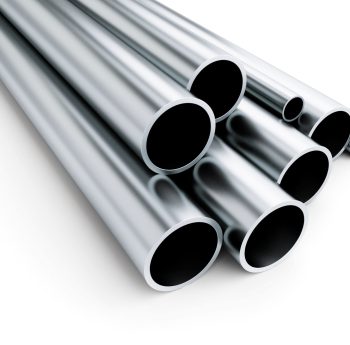 metal pipe on white background. on a white background 3D illustration, 3D rendering